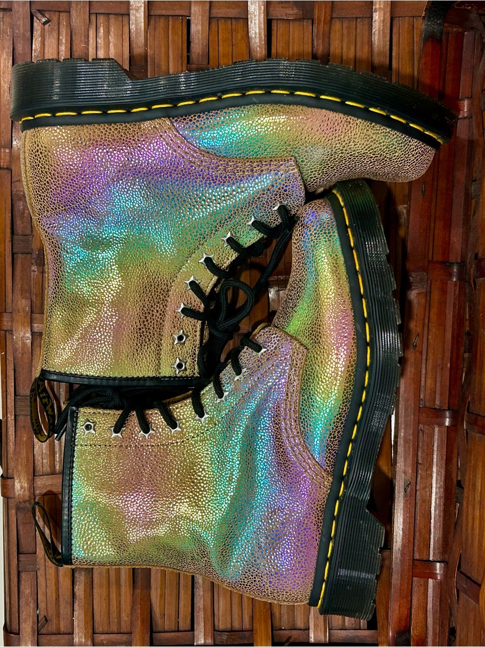 RARE Dr. Martens 1460 Rainbow Ray Suede Leather Boots Size UK 5 - Picture 2 of 7